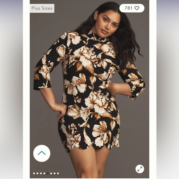 Anthropologie NWT MAEVE MOCK-NECK SHIFT MINI DRESS size 16P. - Picture 3 of 16